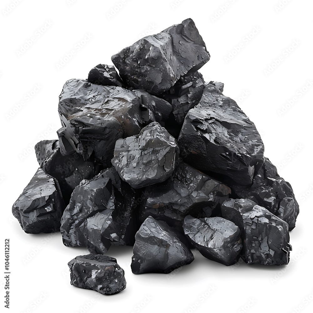 Heap of coal on white background Heap of coal on white background
