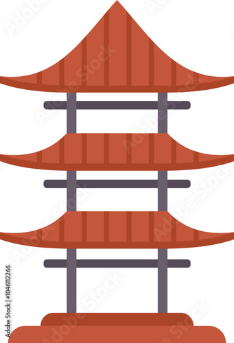 Traditional japanese pagoda building with multiple tiers and curved roofs, representing ancient architecture and cultural heritage