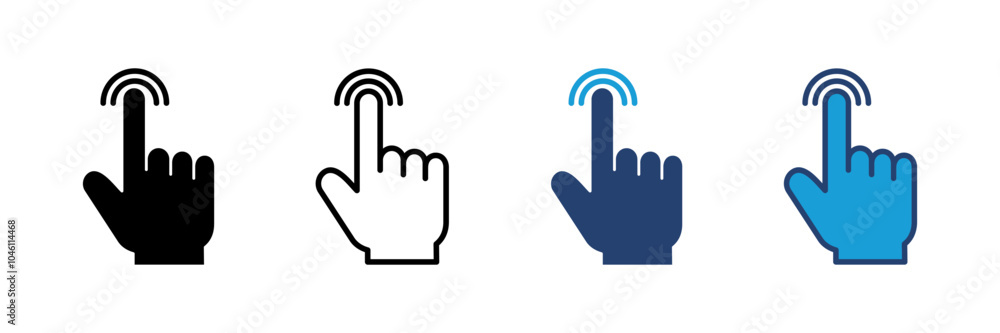 Hand click icon vector. pointer icon vector. hand cursor icon vector Hand click icon vector. pointer icon vector. hand cursor icon vector