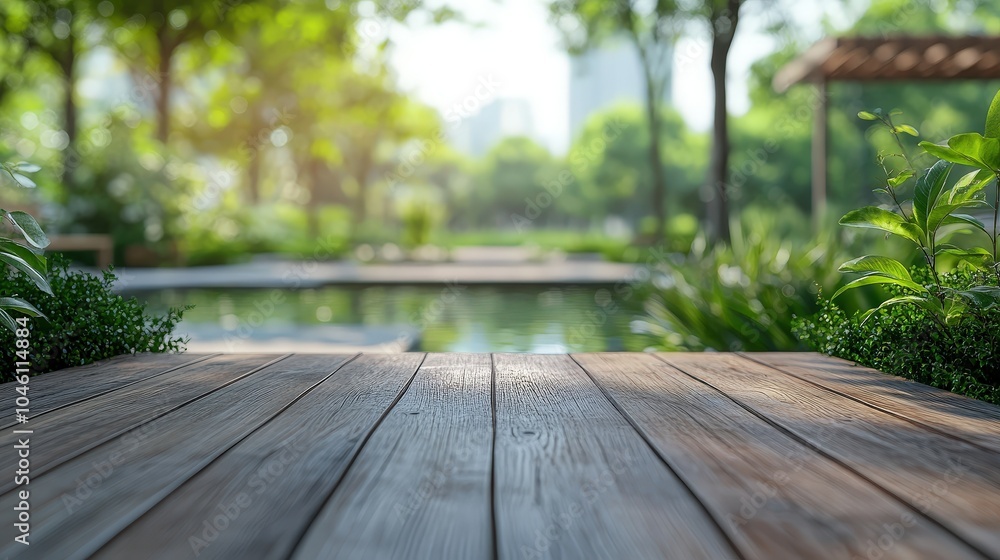 Serene Public Park with Natural Greenery and Water Serene Public Park with Natural Greenery and Water