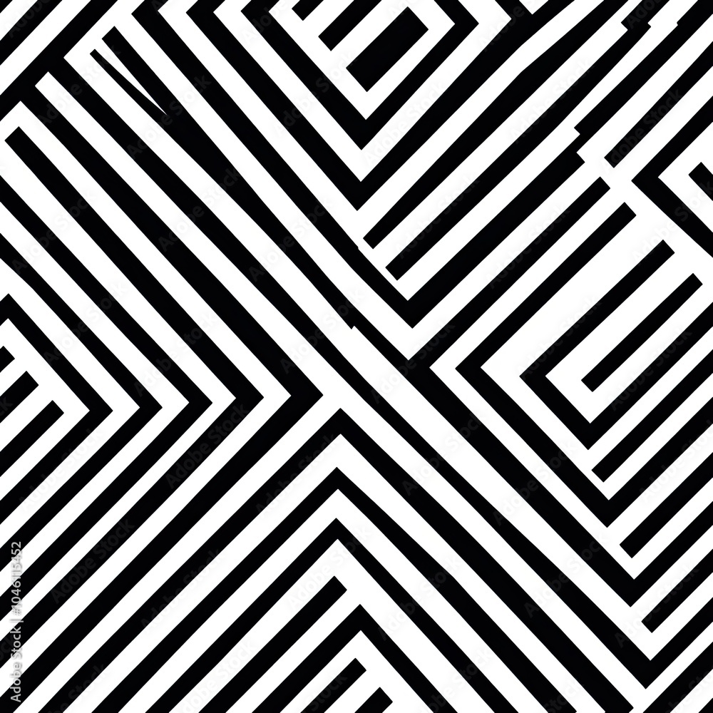 Abstract Black and White Diagonal Lines Intersecting to Create a Series of Squares Abstract Black and White Diagonal Lines Intersecting to Create a Series of Squares