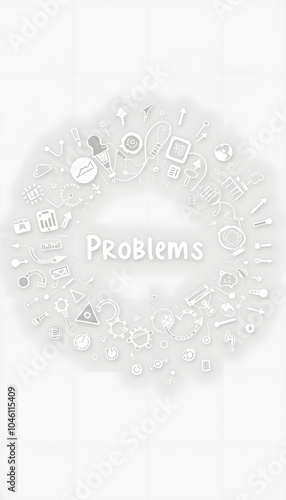 Process of solving, unleashing problems animation. Guiding from a complex problem to a simple business solution. Chaotic lines and doodles isolated with white highlights, png photo