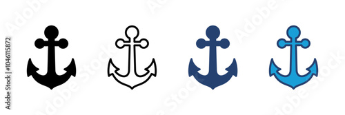 Anchor icon vector. Anchor symbol logo. Anchor marine icon.