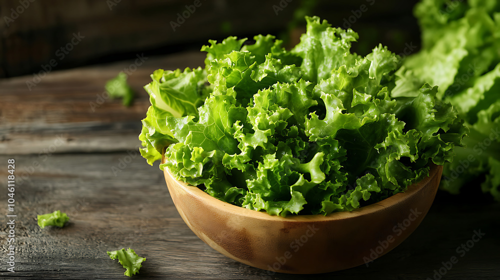 Mizuna lettuce Japanese Mustard, vegetable salad for good health isolated on a wooden table Mizuna lettuce Japanese Mustard, vegetable salad for good health isolated on a wooden table