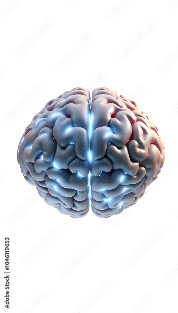 big brain isolated with white highlights, png big brain isolated with white highlights, png