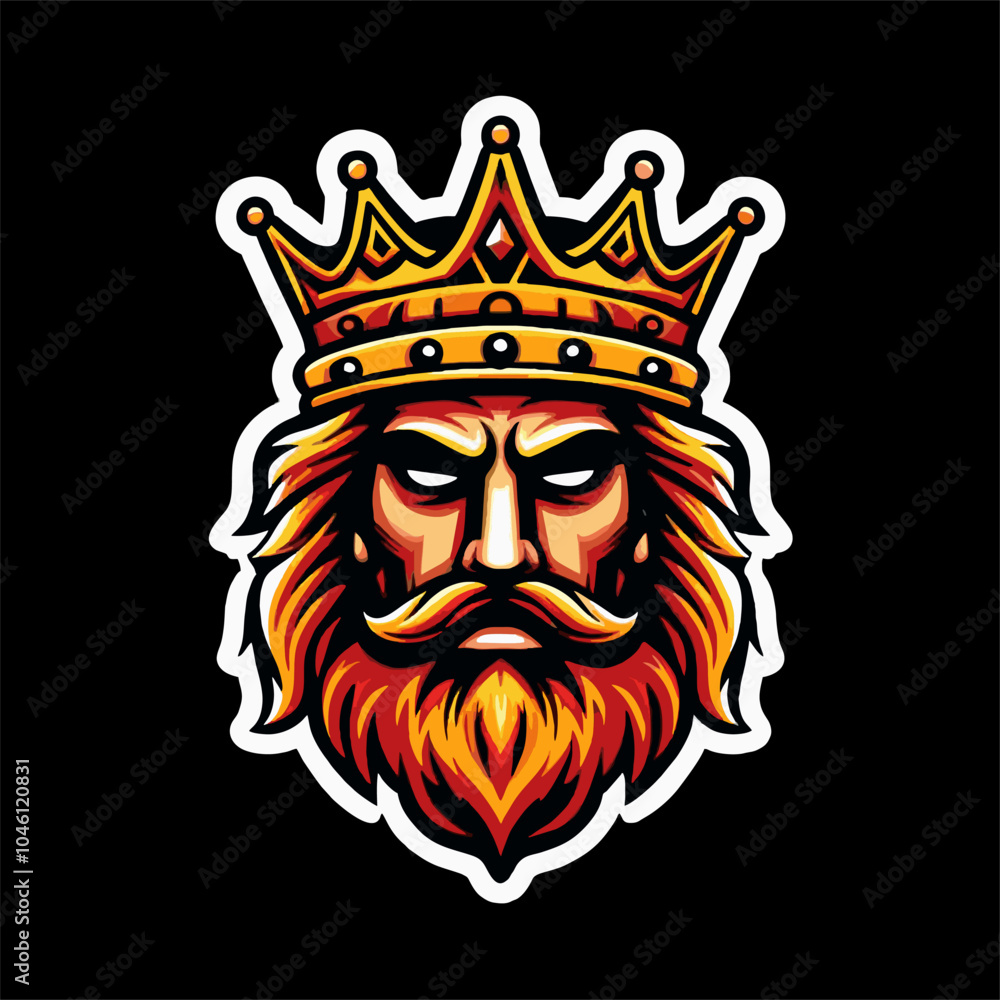 Illustration Vector Sticker of King Illustration Vector Sticker of King