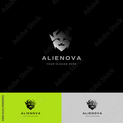 Alien head Logo Vector Template | Fully Editable photo