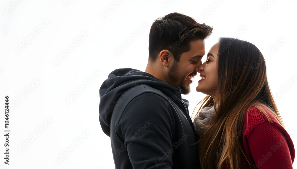 Shot of a passionate young people in love isolated with white highlights, png Shot of a passionate young people in love isolated with white highlights, png