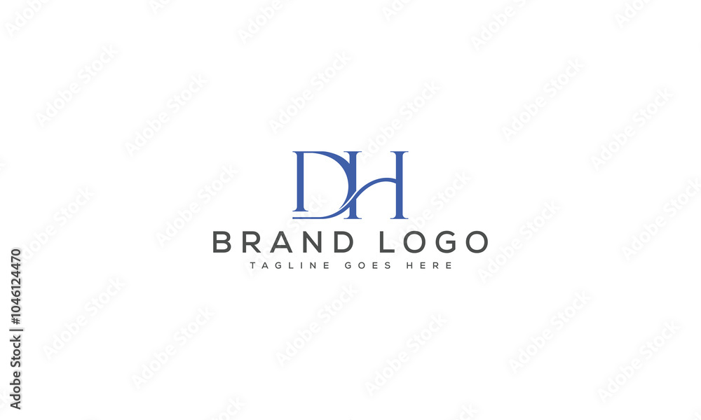 letter DH logo design vector template design for brand. letter DH logo design vector template design for brand.