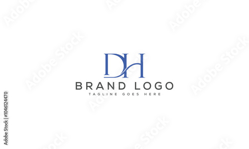 letter DH logo design vector template design for brand.