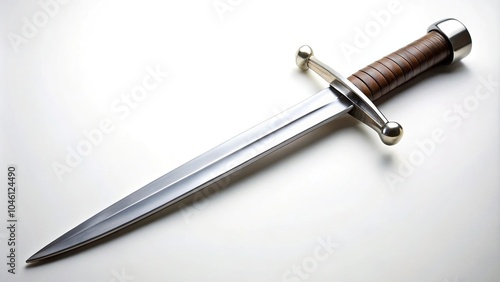 Steel dagger and cutlass on white background photo