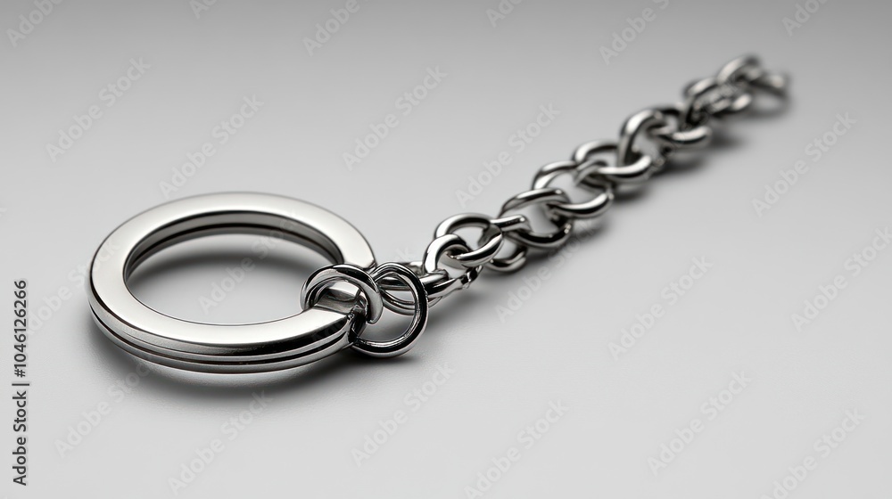 Obraz premium A plain keychain with a white background, featuring an empty space for a logo.