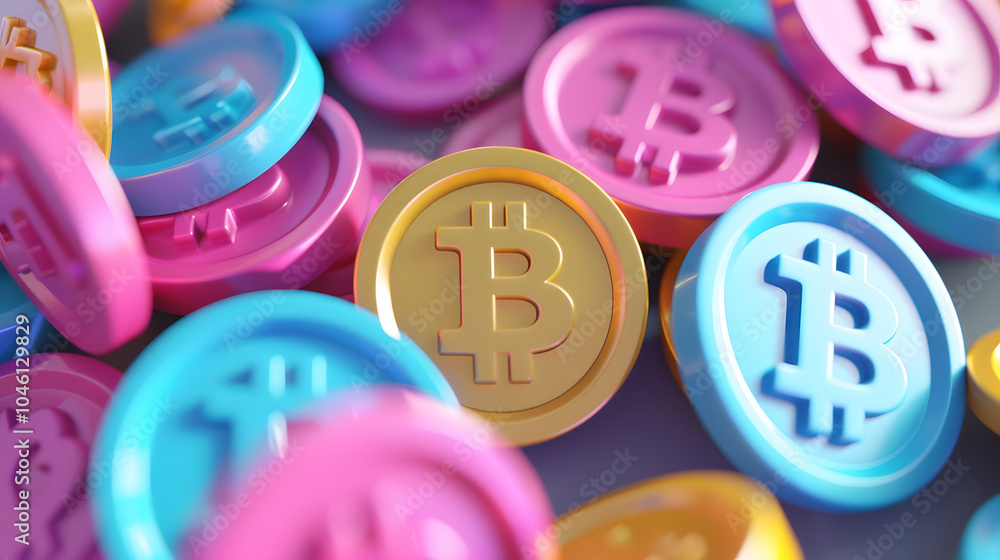 Decentralization Icon Bitcoin 3D Decentralization Icon Bitcoin 3D