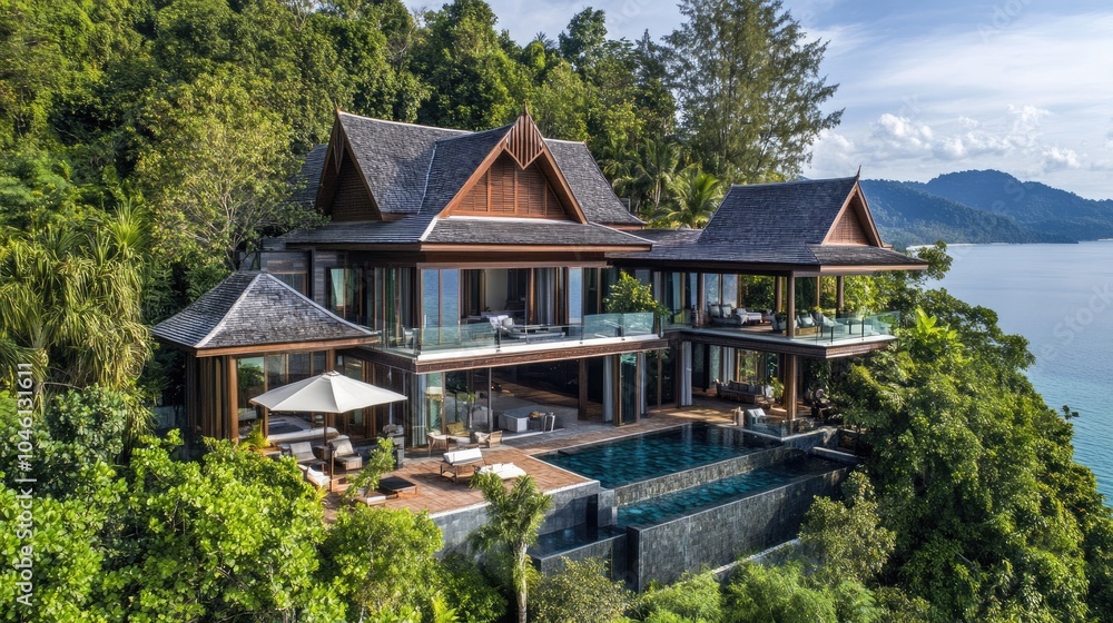 Serene Luxury Villa Overlooking Tranquil Ocean Waters Serene Luxury Villa Overlooking Tranquil Ocean Waters