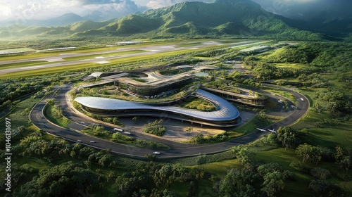 Wallpaper Mural Modern Architecture in Lush Green Landscape Torontodigital.ca