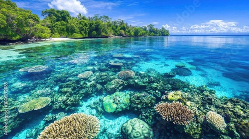 Tranquil Coral Reef Under Clear Blue Waters