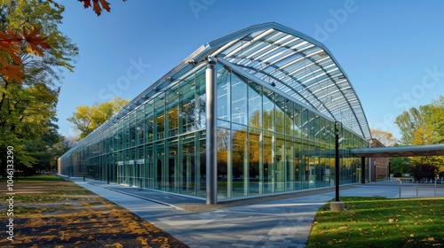 Modern Glass Building on Campus