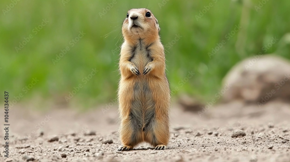 Adorable Prairie dog standing on its hind legs Adorable Prairie dog standing on its hind legs
