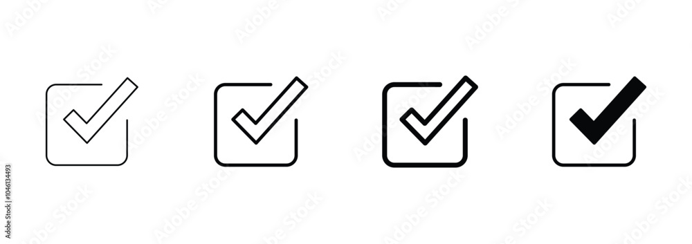 Checkmark icon. Checkmark vector set. Approved symbol vector. Checkmark icon. Checkmark vector set. Approved symbol vector.