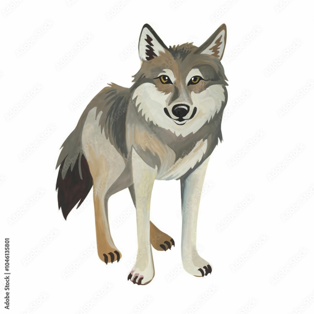 Obraz premium Illustration of a gray wolf