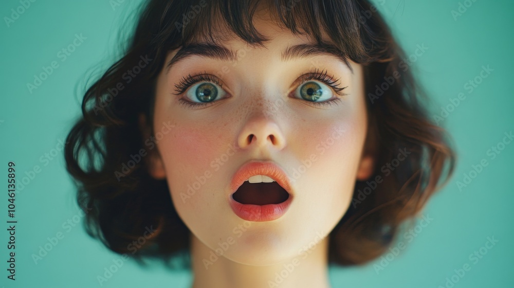 Surprised girl in bright colors Surprised girl in bright colors