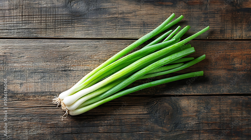 green onion slice isolated on a wooden table green onion slice isolated on a wooden table