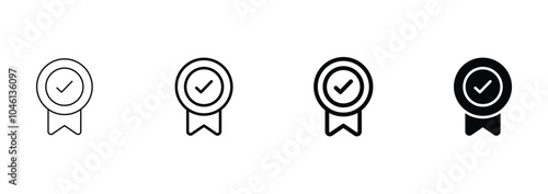 Approval , verified, quality symbol. Certified, qualified medal icon vector.