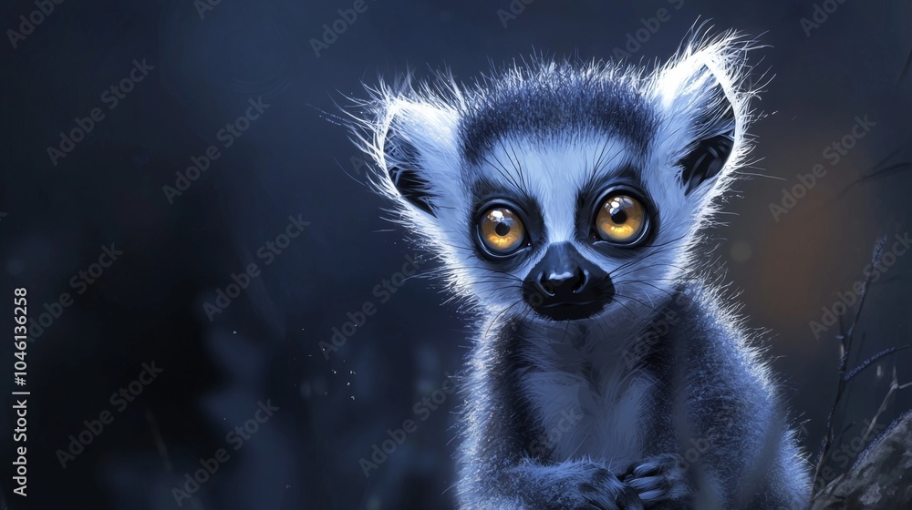 Mischievous Lemur Ring tailed lemur with bright eyes Mischievous Lemur Ring tailed lemur with bright eyes