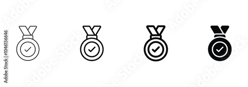 Approval , verified, quality symbol. Certified, qualified medal icon vector.