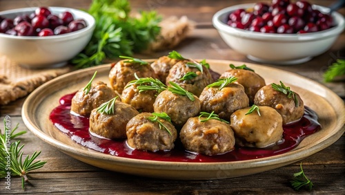 Swedish meatballs with lingonberry sauce