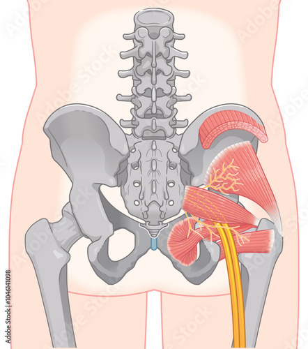 坐骨神経、sciatic nerve、イラスト、illustration