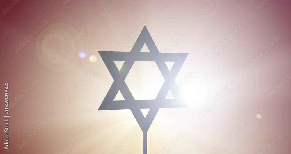 Judaism, symbol and star of david graphic with spotlight, religion and faith for spiritual worship. Illustration, silhouette and icon for pride, shadow and support with celebration and harmony Judaism, symbol and star of david graphic with spotlight, religion and faith for spiritual worship. Illustration, silhouette and icon for pride, shadow and support with celebration and harmony
