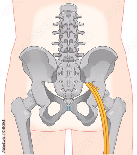坐骨神経、sciatic nerve、イラスト、illustration
