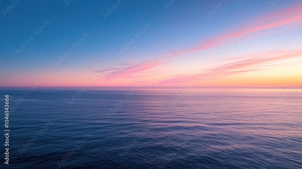 Fototapeta premium Serene Ocean at Sunset with Colorful Sky