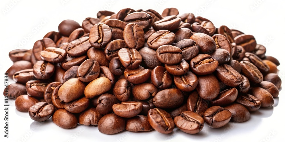 Fototapeta premium A Close-Up View of Roasted Coffee Beans, Showing Their Rich Brown Color, Natural Shape, and the Characteristic Line Down the Center