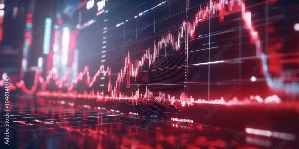 Digital financial charts in China, blended with economic growth indicators and flag elements Digital financial charts in China, blended with economic growth indicators and flag elements