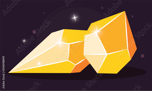 Geometric colored crystal structure abstract Vector