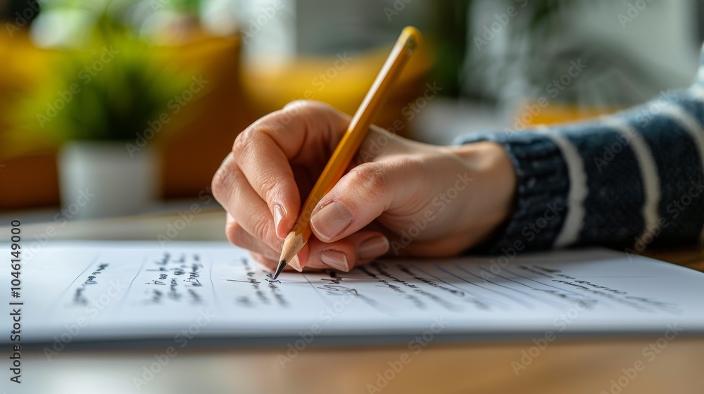 Writing on paper with one hand, capturing the simplicity and creativity of peaceful moments amidst the hustle and bustle of the city, highlighting creative inspiration and a calm atmosphere. Writing on paper with one hand, capturing the simplicity and creativity of peaceful moments amidst the hustle and bustle of the city, highlighting creative inspiration and a calm atmosphere.
