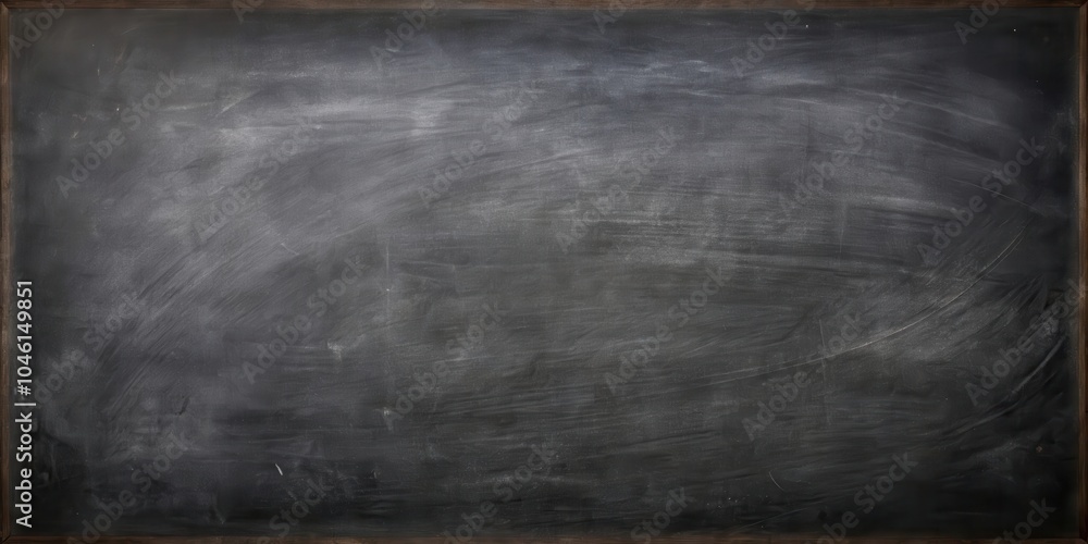 A weathered black chalkboard with a dark wood frame, ready for a new lesson. A weathered black chalkboard with a dark wood frame, ready for a new lesson.