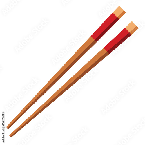 Wooden Chopsticks vector illustration isolated on a white background