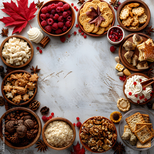 canada day traditional food concept with white shades, space for captions, png photo