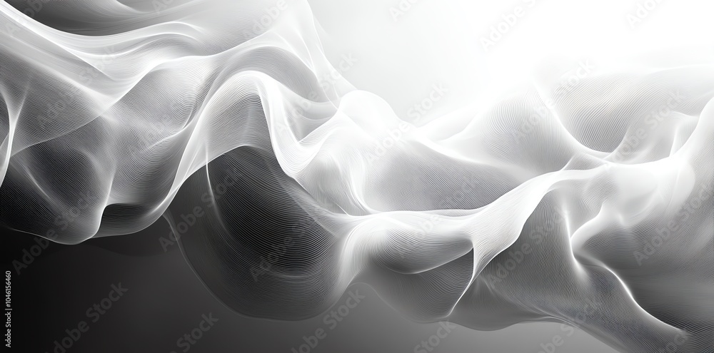 Fototapeta premium Abstract white and gray smoke flowing like a wave.