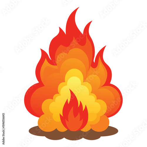 Fire flame burning vector illustration isolated on a white background