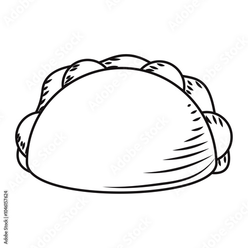 Hand-drawn empanada illustration of traditional food Vector