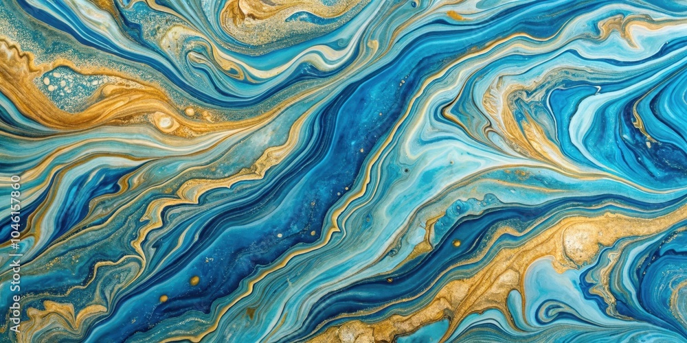 Fluid Art Swirls of Deep Blue and Golden Hues Intertwined in a Whimsical Abstract Pattern Fluid Art Swirls of Deep Blue and Golden Hues Intertwined in a Whimsical Abstract Pattern