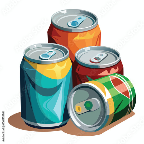 Drink cans vector illustration isolated on a white background