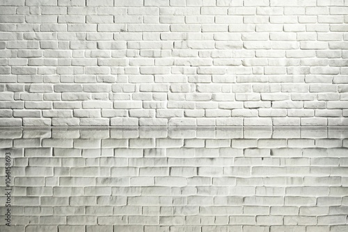 white brick wall and white cement light wall reflected in a mirrored surface