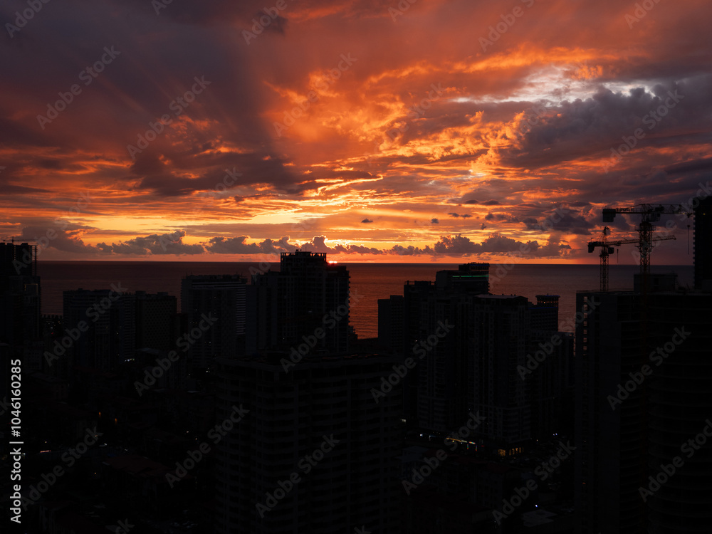 Fototapeta premium sunset in the city