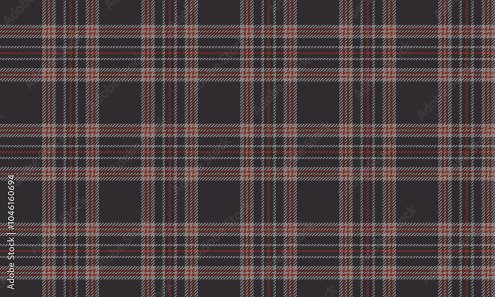 Obraz premium Plaid fabric pattern, black, gray, red, seamless for textiles, and for designing everyday clothes, skirts, pants or decorative fabrics. Vector illustration.