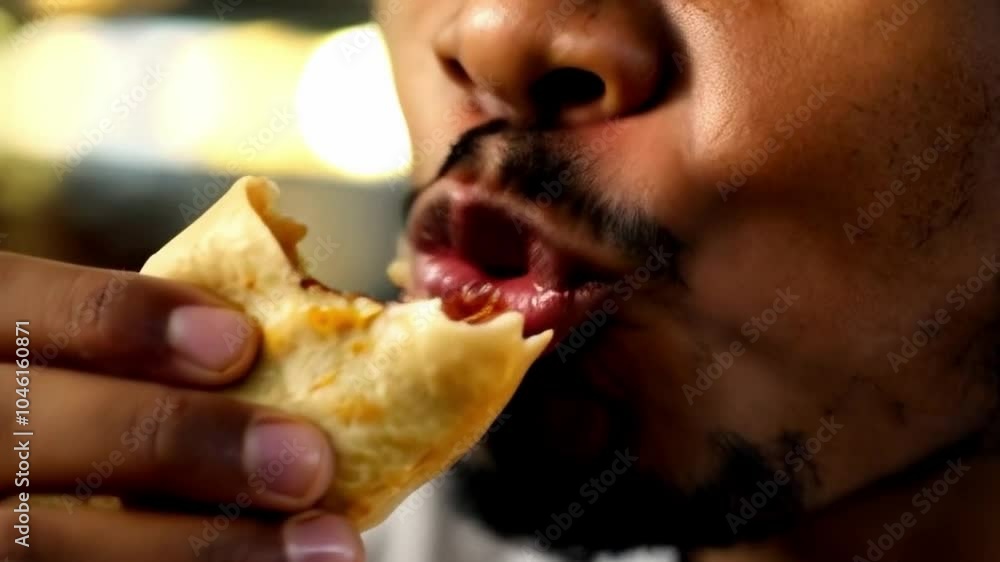 someone who is happily eating a taco someone who is happily eating a taco
